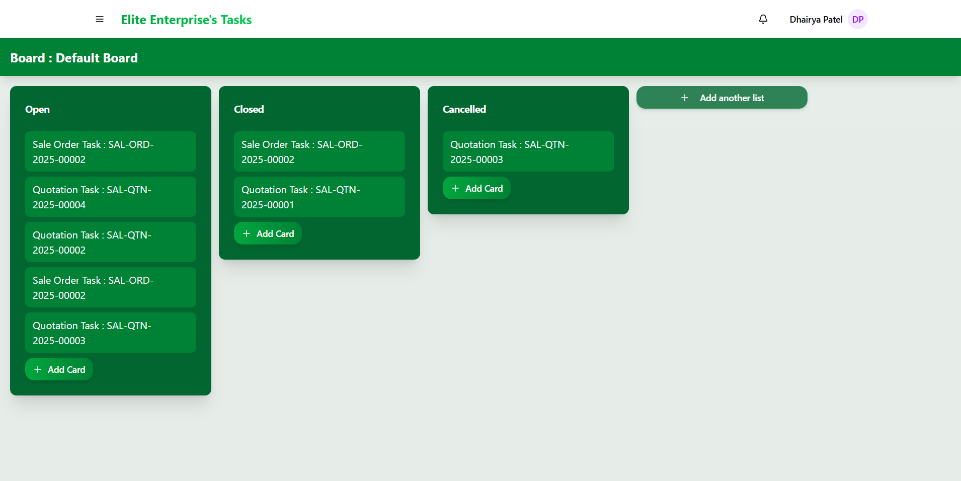 Dashboard Screenshot